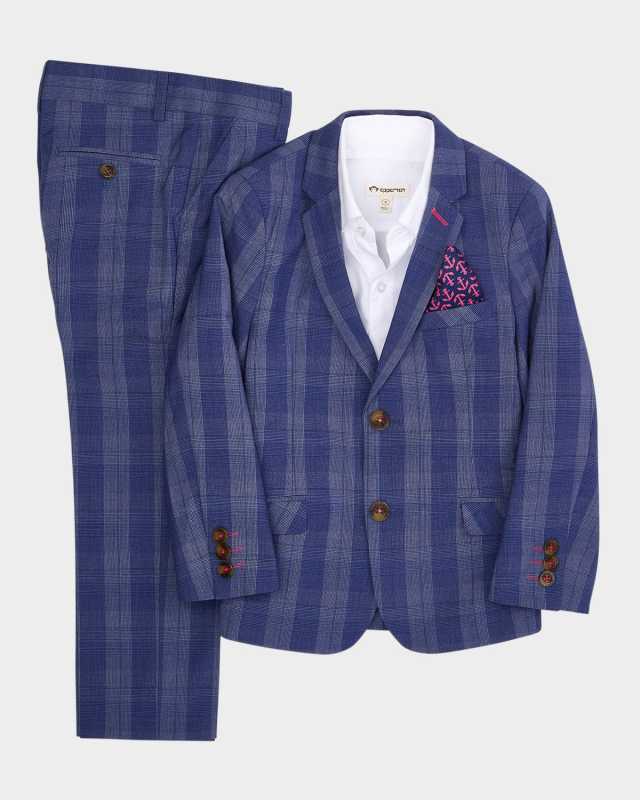 Boy's 2-Piece Plaid Mod Suit, Size 2-12